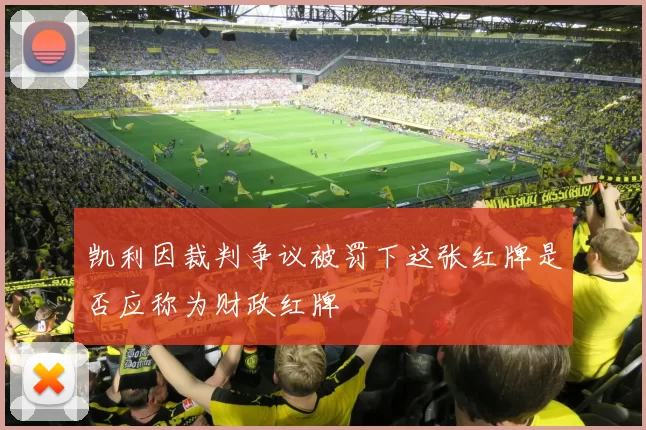 凯利因裁判争议被罚下这张红牌是否应称为财政红牌